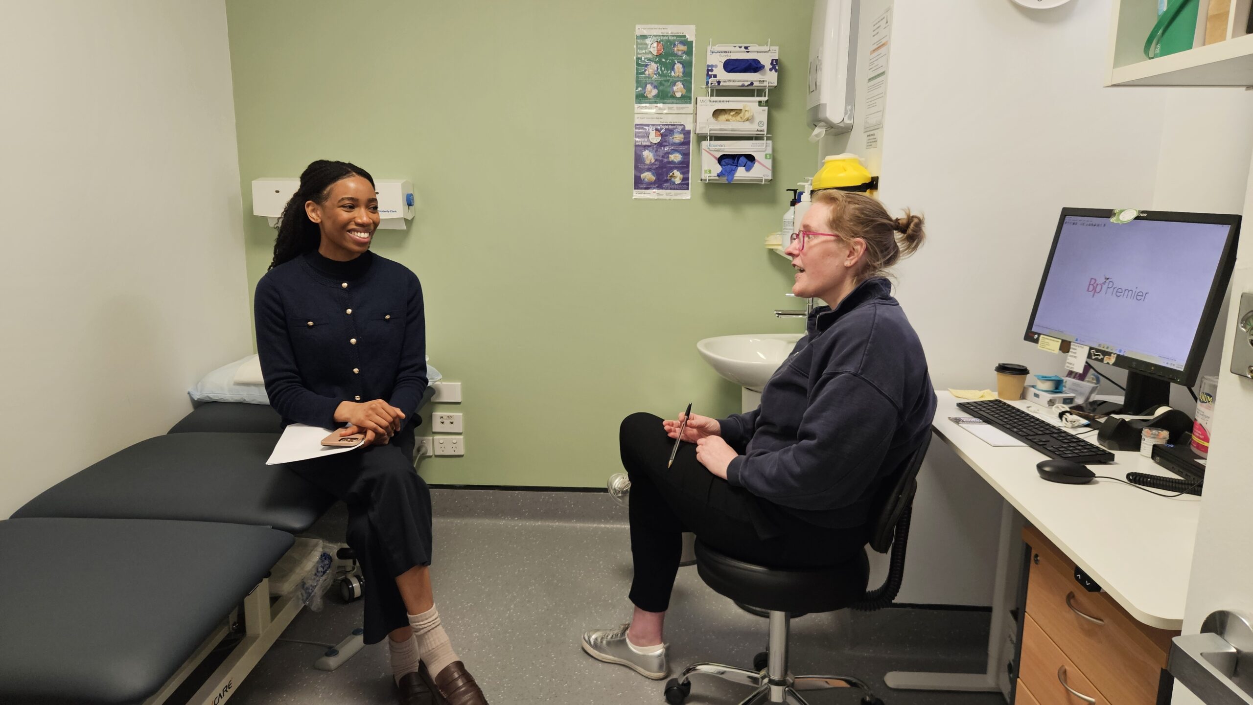 Shalom & Nurse Louise in procedure room 3
